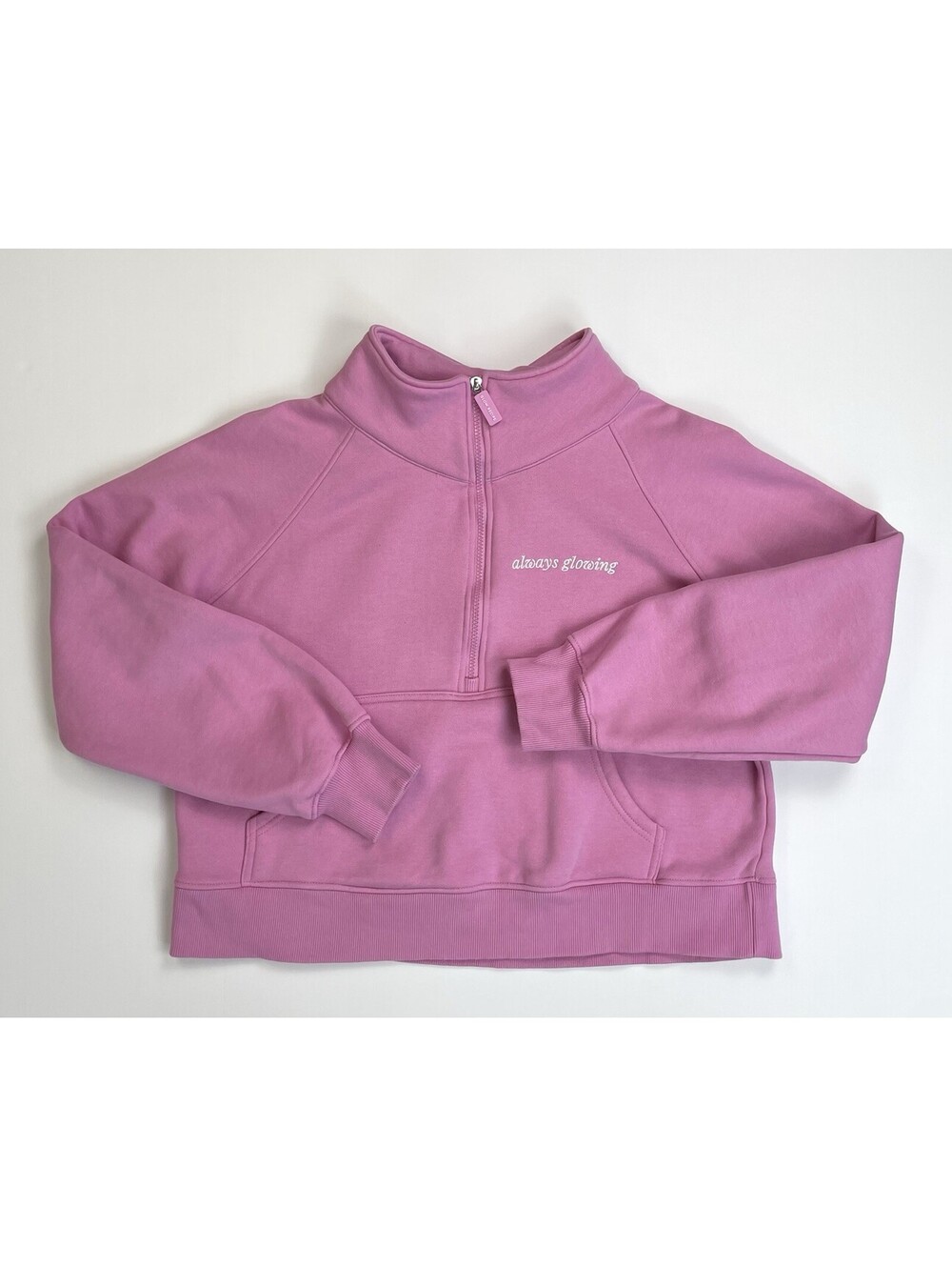 Glow Recipe Pink Half Zip Sweatshirt Hoodie Medium Always Glowing Skincare Merch